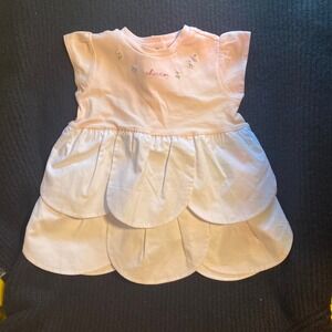Chicco Baby Girl Pink White Petal Tiered Dress Floral Embroidery 6 Months 62cm